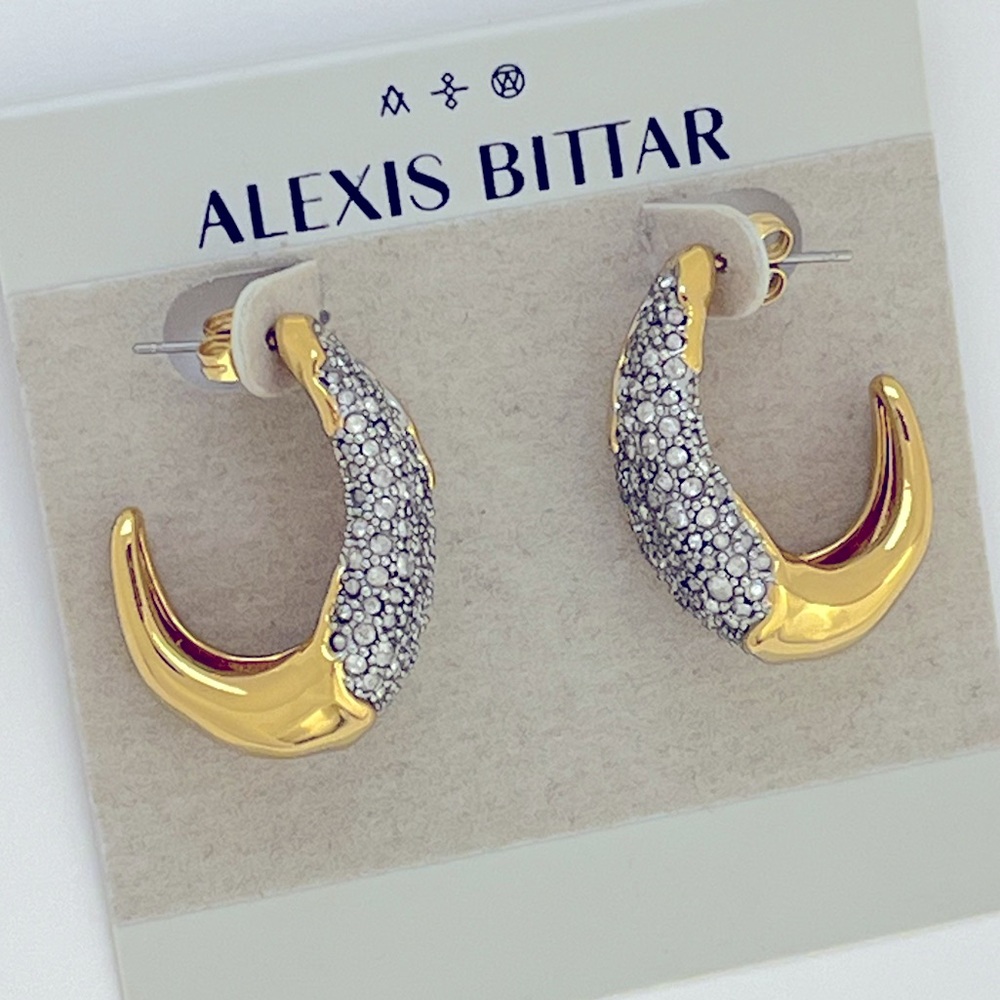 ALEXIS BITTAR
14ct Gold-Plated Solanales Crystal Hoop Earrings